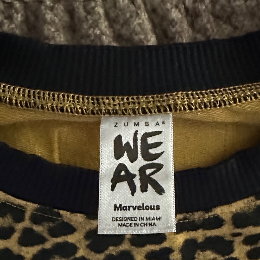 Zumba Fitness Black and Tan Leopard Sweatshirt - Picture 5 of 8